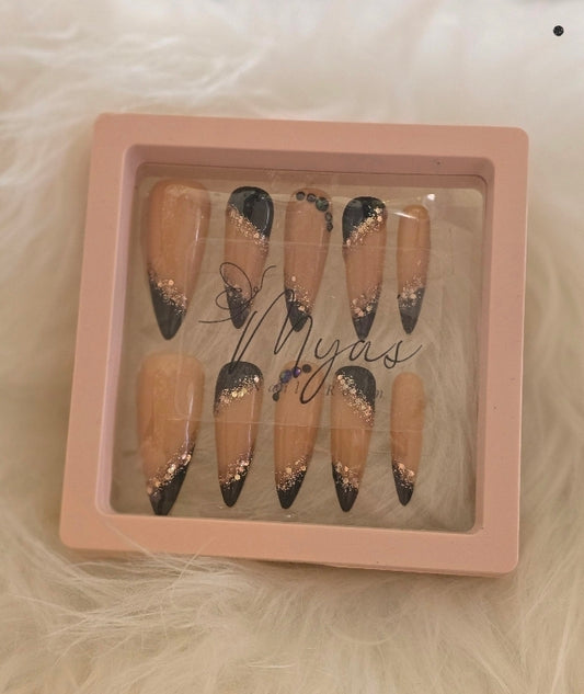 Black & Glitter Gold